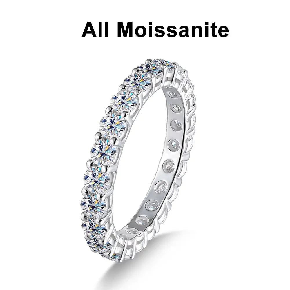 Eterna Gleam Moissanite Band - 3mm White Gold Wedding Ring | Minimalist Elegance