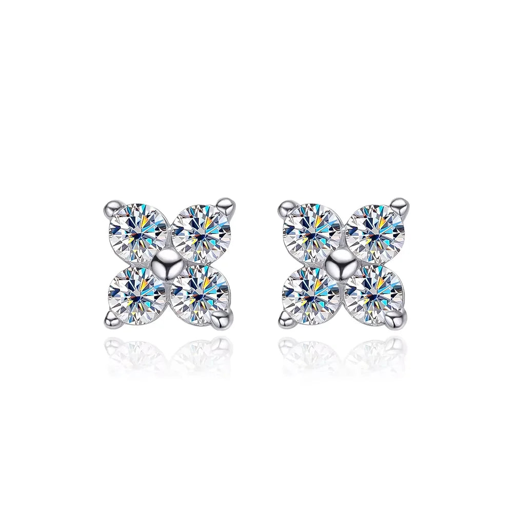 Celeste Four-Stone Stud Earrings - Moissanite Rose Gold | Unique Design