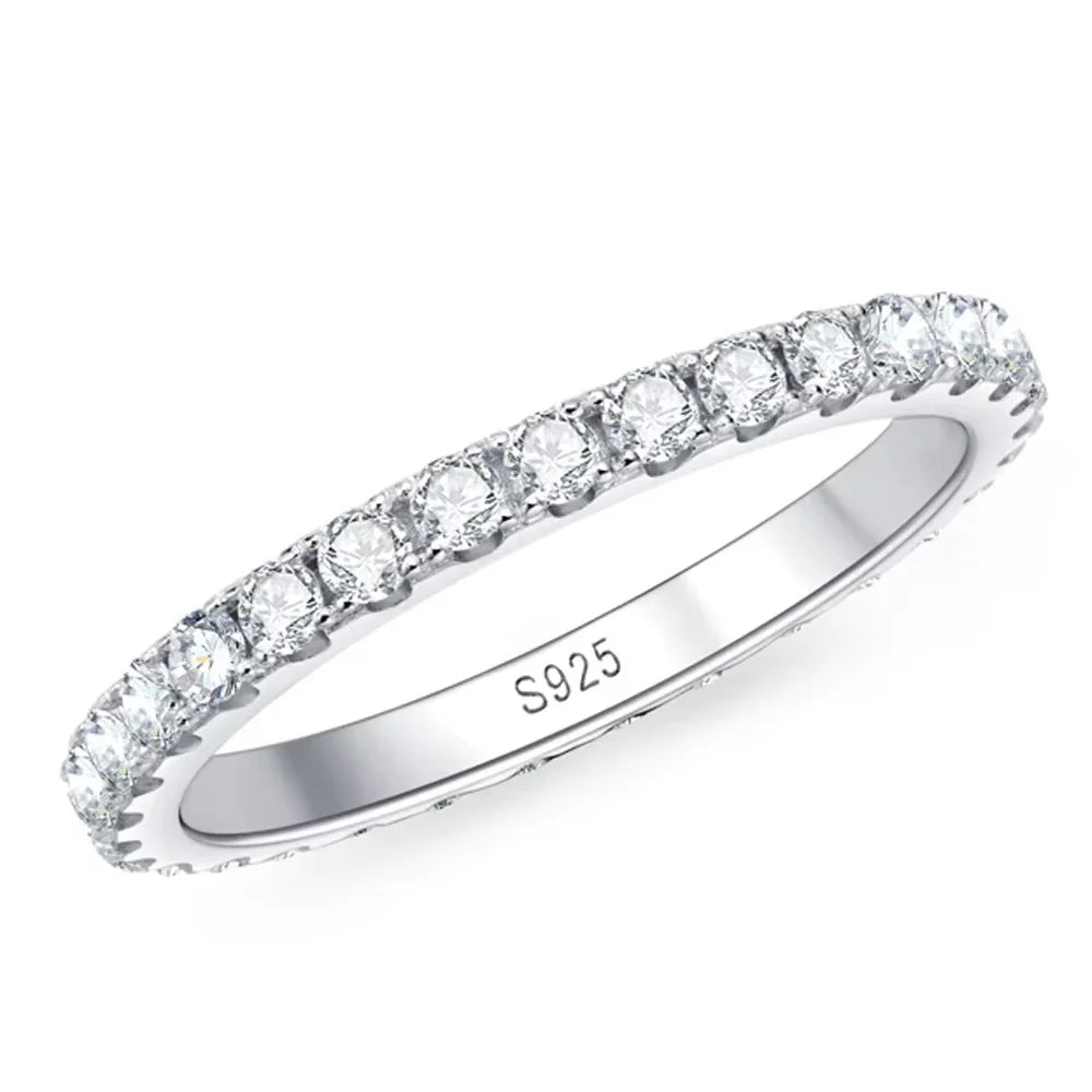 Radiance Eternity Moissanite Wedding Band - 925 Silver | Timeless Elegance