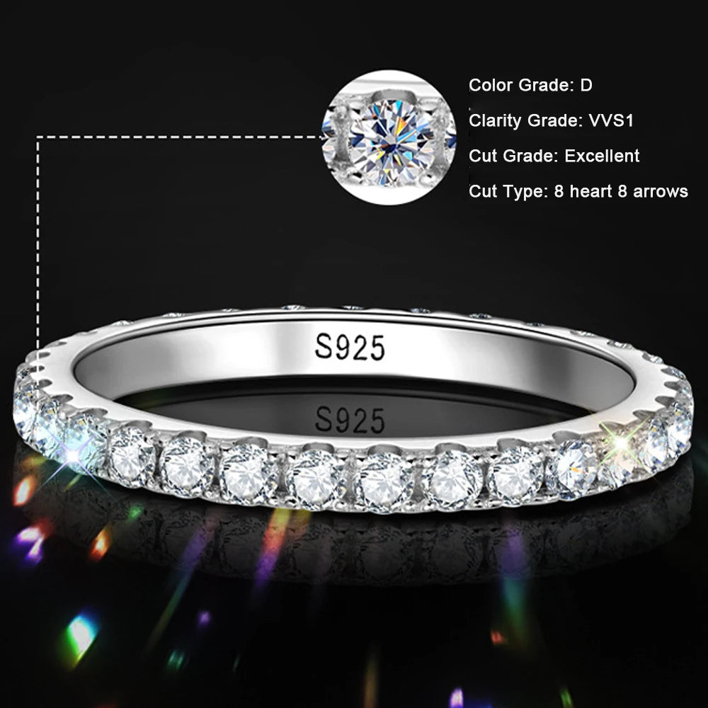 Radiance Eternity Moissanite Wedding Band - 925 Silver | Timeless Elegance