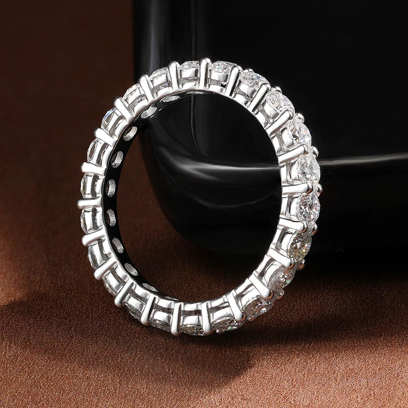 Eterna Gleam Moissanite Band - 3mm White Gold Wedding Ring | Minimalist Elegance